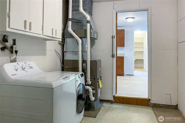 laundry room and furnace
