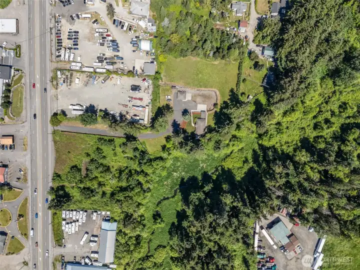 Overhead view of property and Pacific Highway South