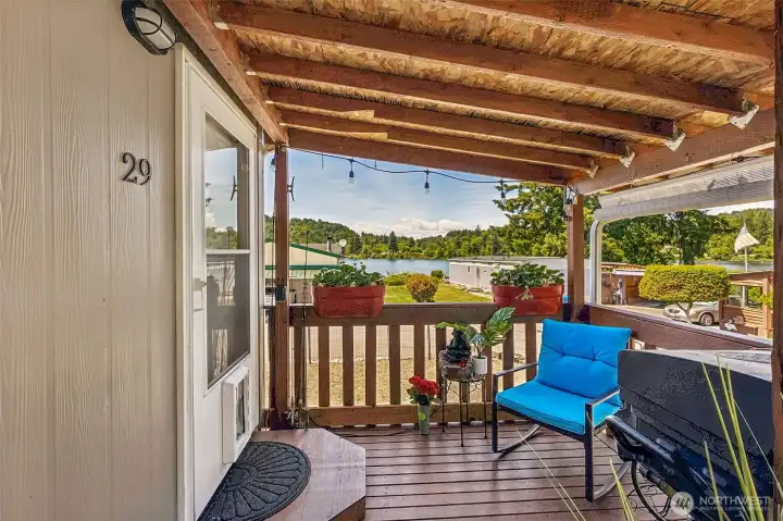 Lovely covered porch for year round enjoyment!