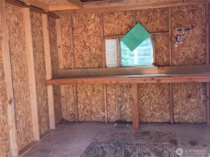Plenty of room to use as a small shop or store all your tools