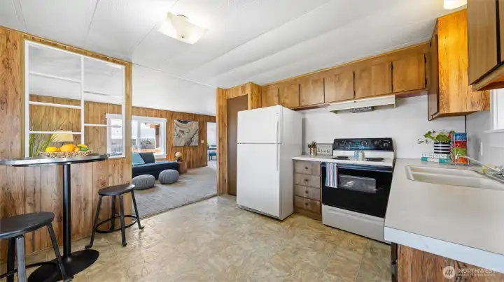 Kitchen into living
