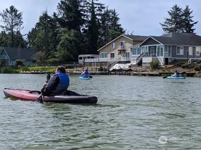 Kayak and boat on 23 miles of fresh water canals