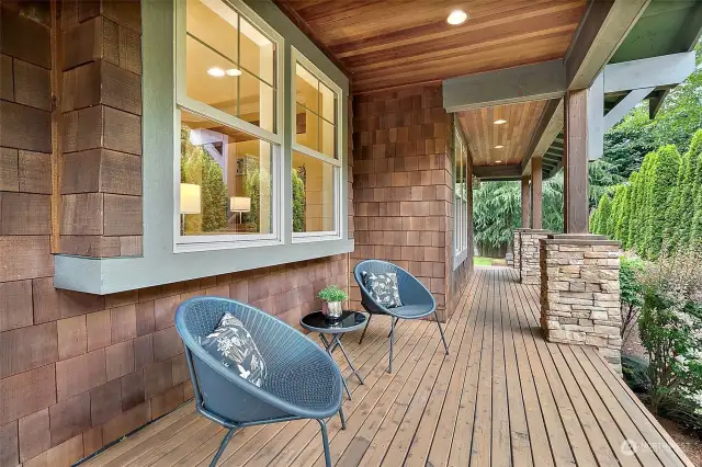 Covered porch on East side of the house