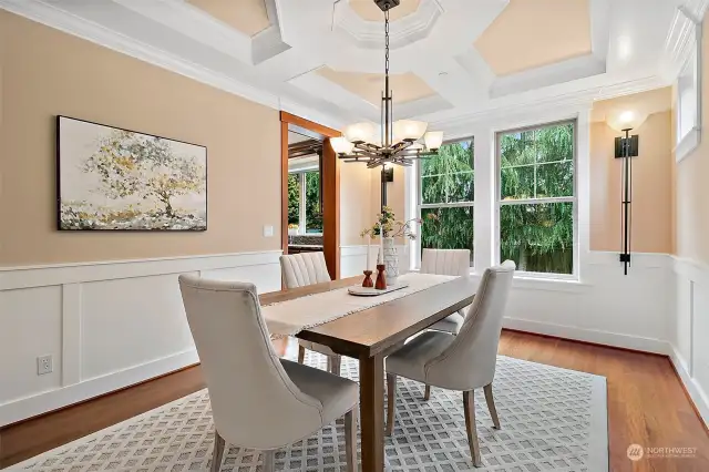 Formal dining room with magnificent millwork