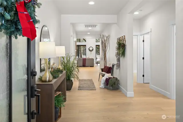 Large entry way with wide accessible area.