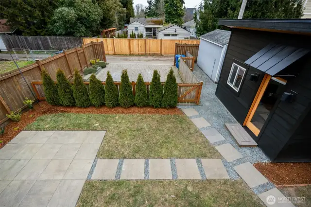 Fully fenced backyard