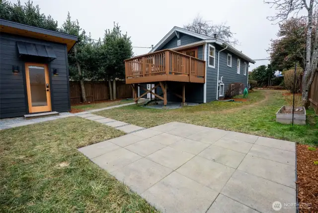 Add a fire pit and some chairs, and the patio is ready for relaxing!