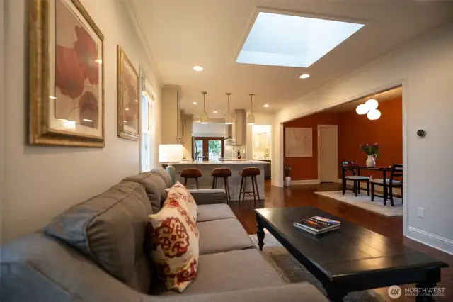 Open floor plan is perfect for entertaining...the wall across from the couch is set up for a wall-mount TV