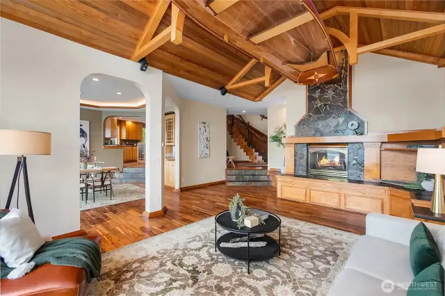 Looking towards entry and dining room and ktichen.