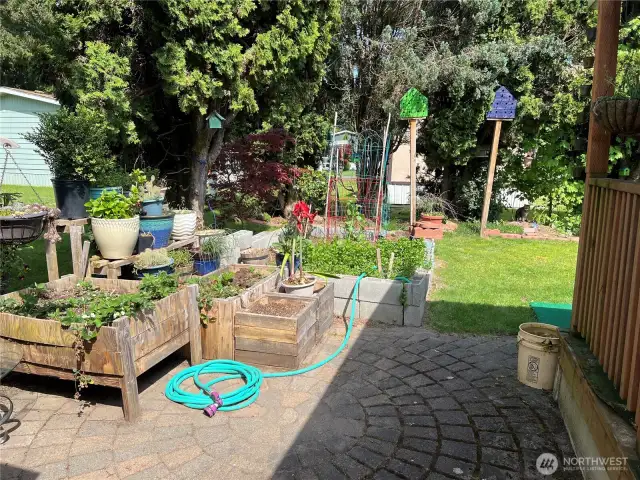 Large garden area in your private back yard.