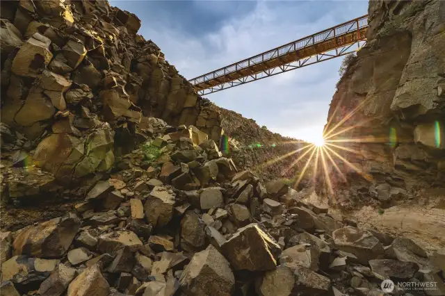The walking bridge that connects The Bluffs to The Meadows