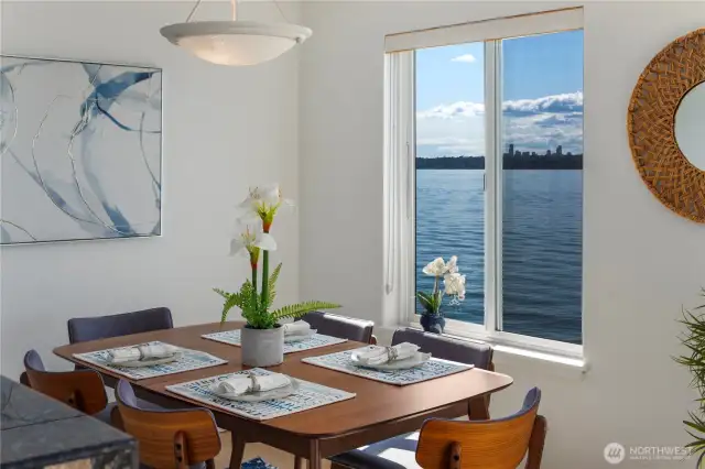 Be mesmerized by the lake views while eating your meals!