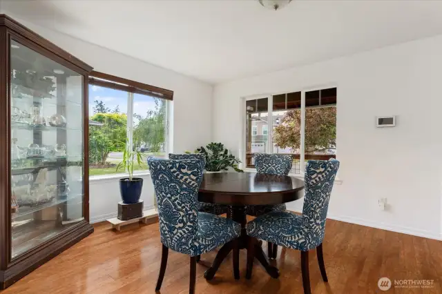 A spacious and light-filled dining room