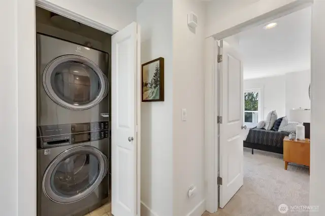 Upper level washer and dryer installed in 2022.