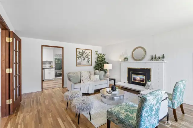 Spacious with cozy fireplace