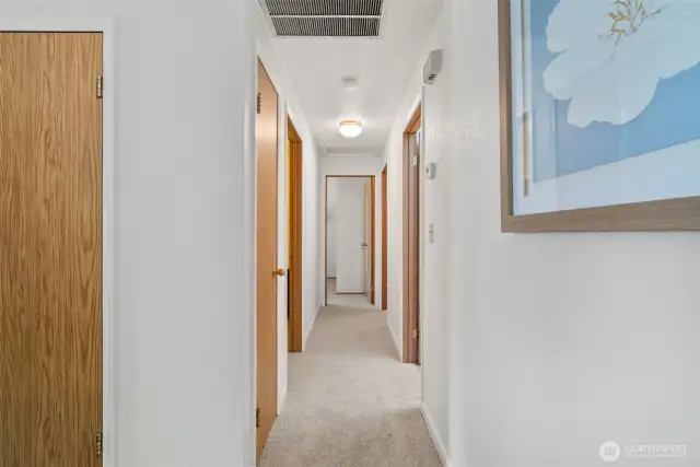 Hallway leading into the bedrooms.