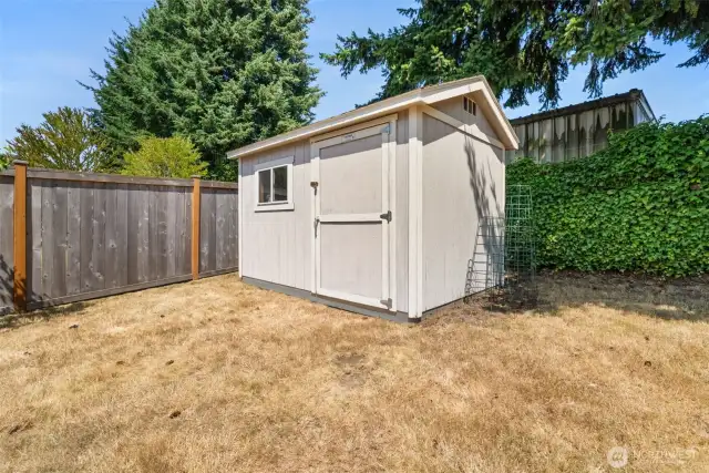 Tough Shed provides extra storage in the backyard.