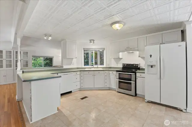 Kitchen Area with fresh paint.