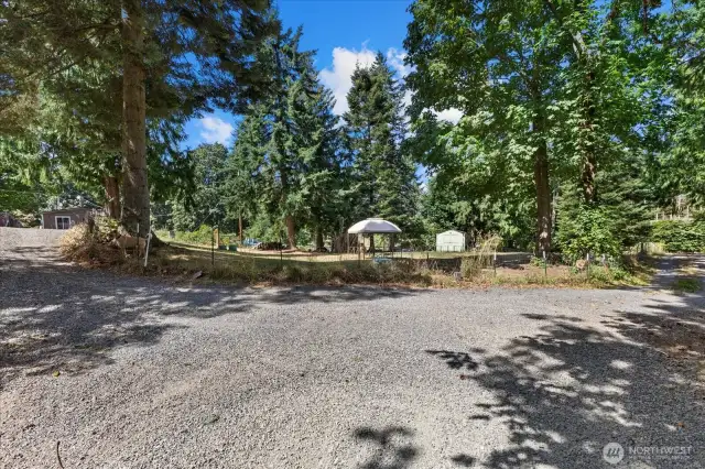 view from the corner of the circular driveway.