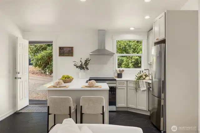 Kitchen with eating space.
