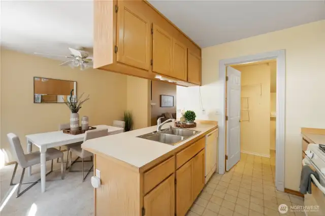 Plenty of kitchen cabinets.