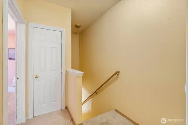 There is more storage on the upstairs landing.