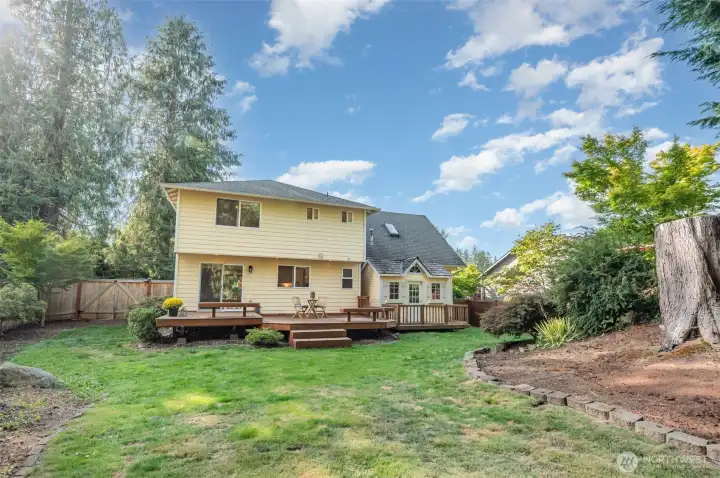 Plenty of space for Rover in this fully-fenced yard!