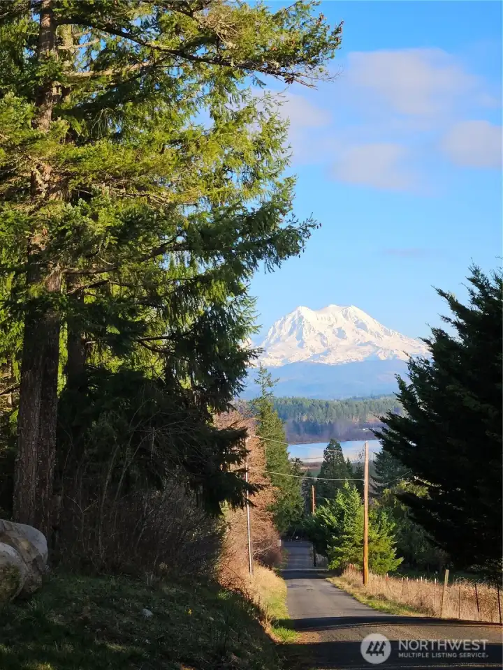 This view is from 408th St E next to the lot. You can see Silver Lake and the mountain.