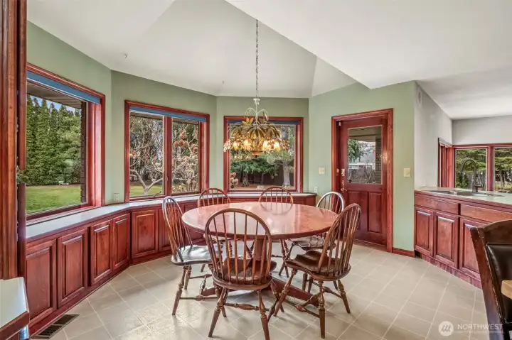 Breakfast nook with door to the patio