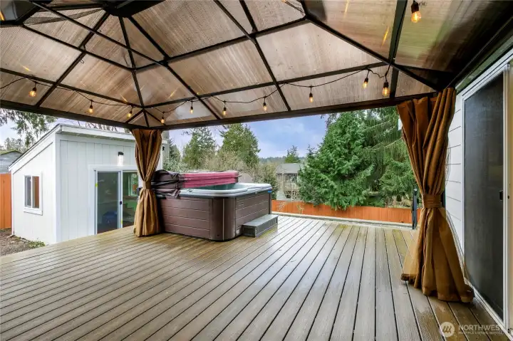 Backyard Deck and Hot Tub