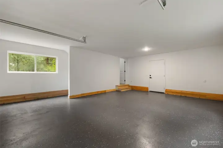 Garage with epoxy floor