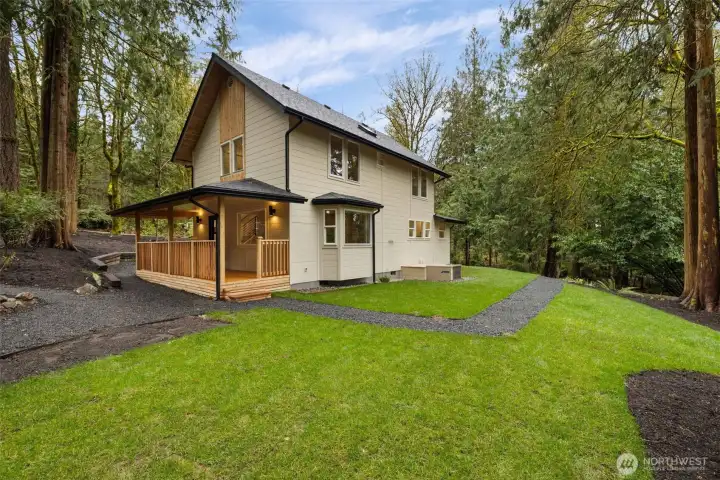 Heat pump for efficient heating /cooling and low maintenance landscaping