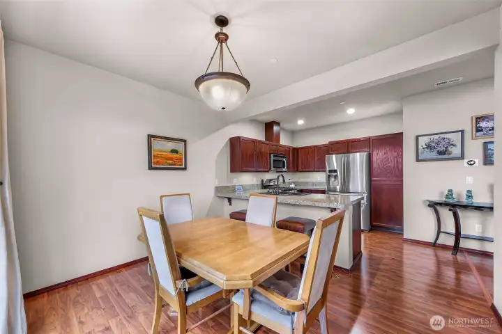 Sizable dining space