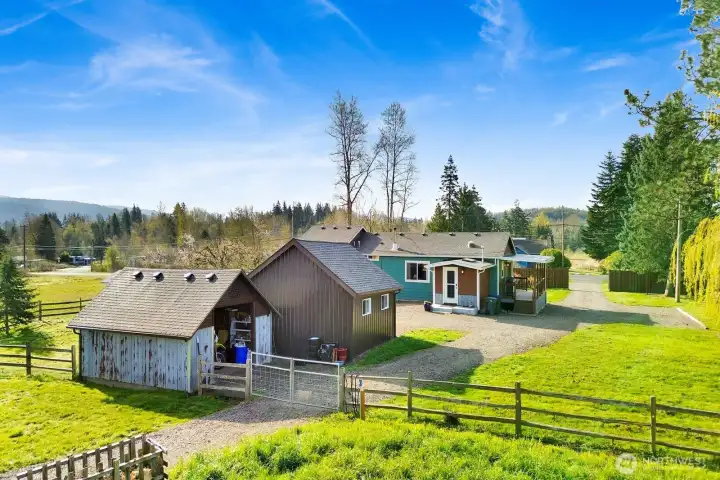 The shop space in both the barn and tractor shed offers plenty of room to tackle projects under cover or keep your equipment stored and protected year-round.