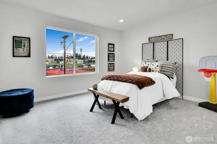 Spacious 2nd bedroom on the upper level, also with a walk-in closet!