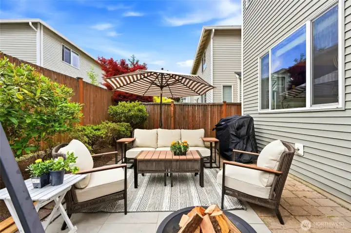 Cozy Outdoor Lounge Inviting patio retreat with comfortable seating, privacy fencing, and room to unwind around a fire pit after a long day. Cozy Outdoor Lounge Inviting patio retreat with comfortable seating, privacy fencing, and room to unwind around a fire pit after a long day.