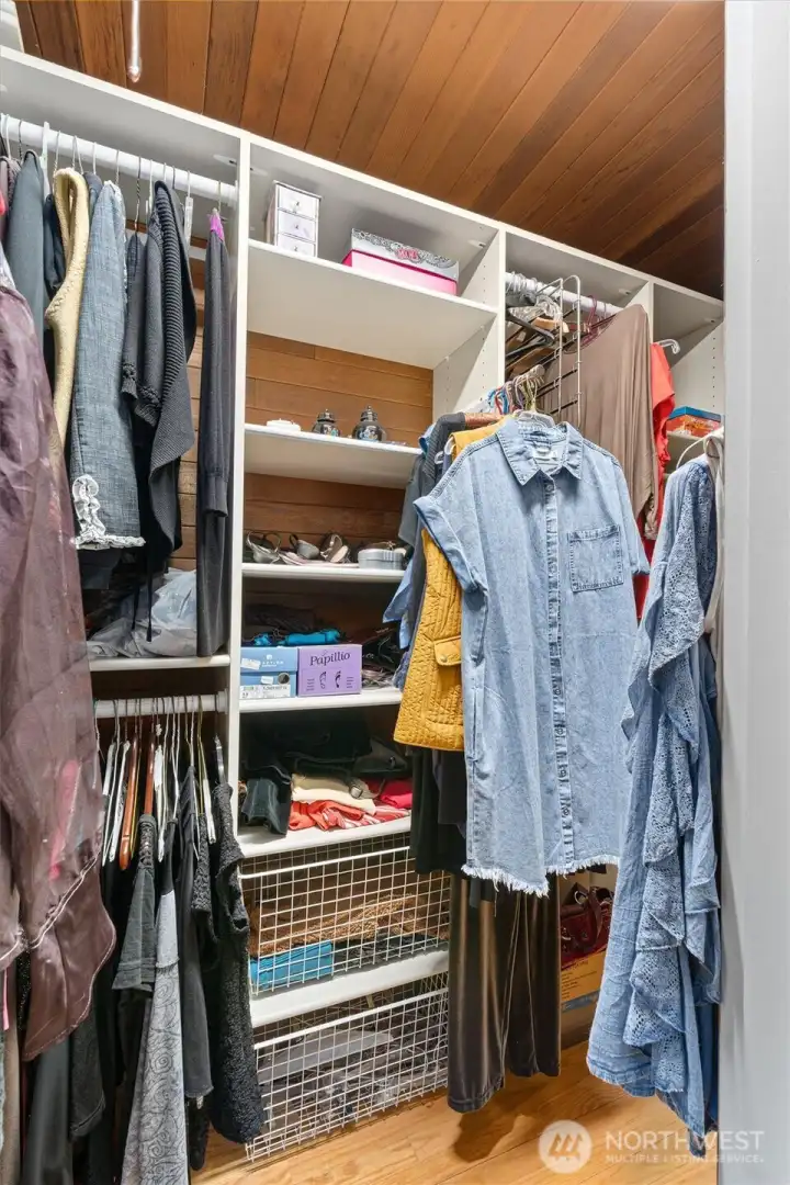 The primary bedroom with a nice walk-in closet.