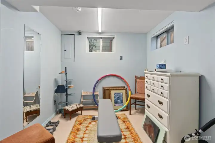 Bonus room/den/office/home gym or Zen space in the lower level.