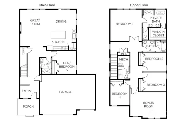 floorplan drawing is for informational purposes only. actual home may vary.