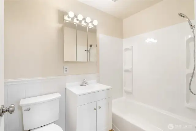 The main bathroom has been updated very nicely.
