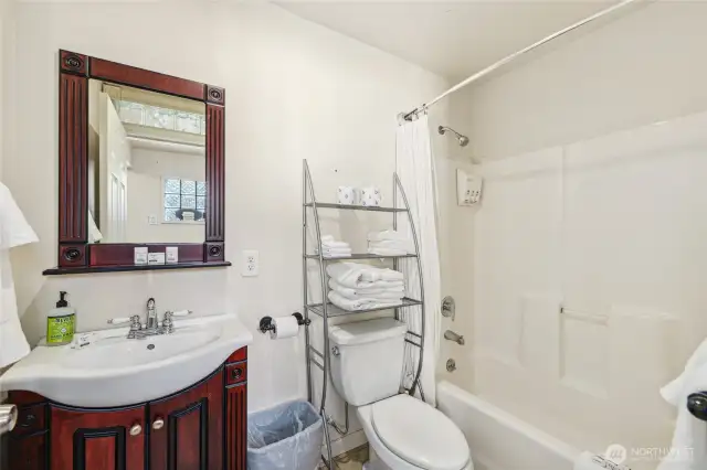 Lower-level studio bathroom.