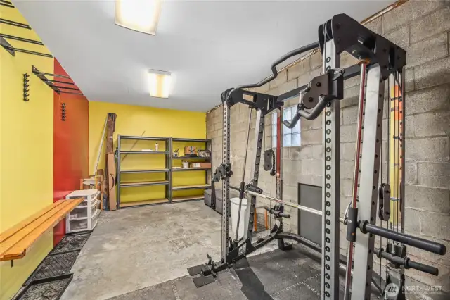 Lower-level storage room.