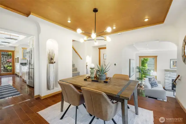 Great flow on the main floor from the dining room, living room and kitchen.