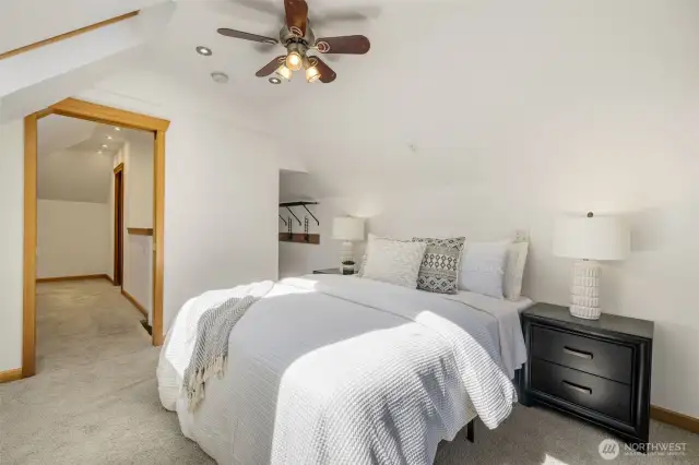 Open closet in this bedroom.
