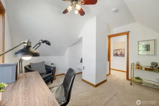 Lots of cool nooks and crannies in this room and also mini-split and under the eaves storage space- not shown.