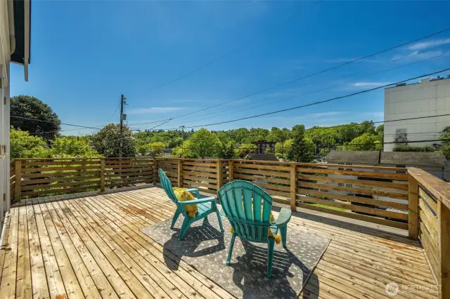 Front balcony is big enough for a large furniture set, a garden of pots, barbecue and more!