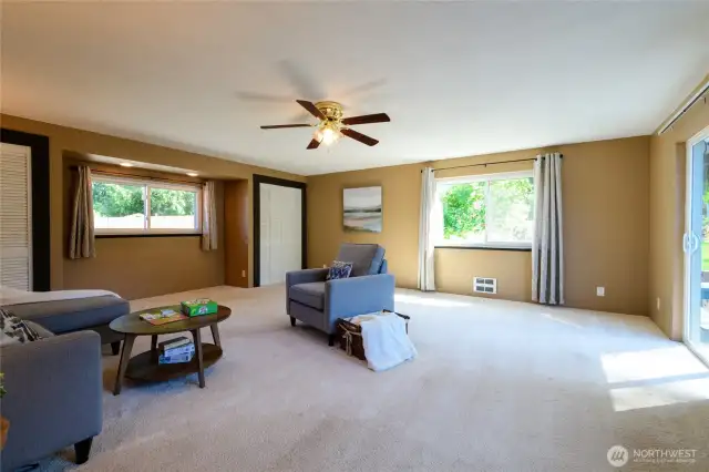 Well appointed with dual storage closets and plenty of room to make it your own-This huge bonus room offers endless possibilities—use it as a second living area, media room, home gym, or playroom. With its generous size and flexibility, it’s the perfect space to adapt to your lifestyle needs.