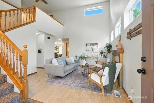 Living room-vaulted ceilings