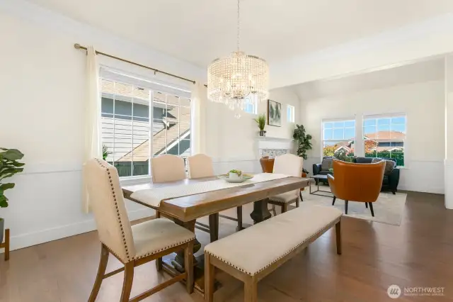 Dining room with view of living room