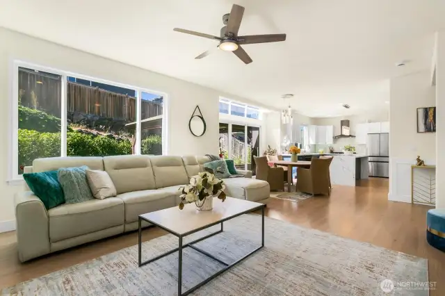 Family Room with view of Nook and Kitchen
